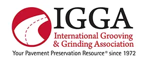A red and black logo for igga