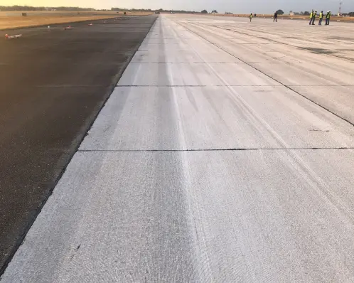 A runway with no one on it is shown.